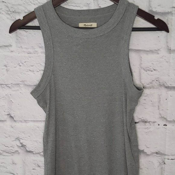 Gray Ribbed Crew Tank - Picture 1 of 2